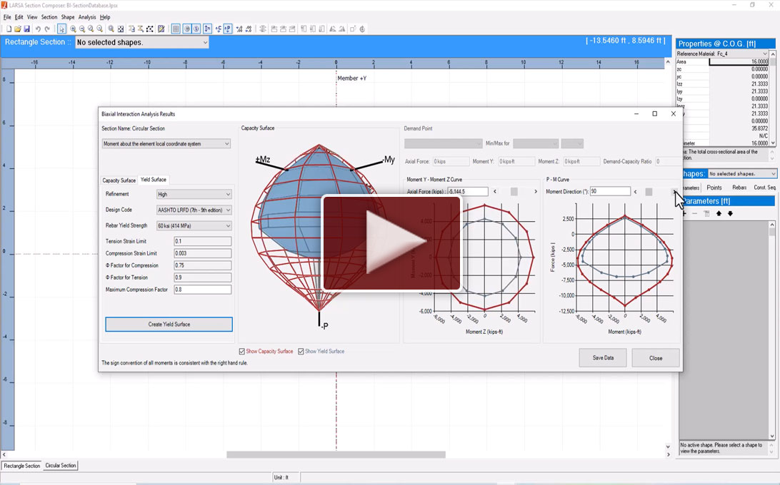 LARSA 4D C-Suite Biaxial Interaction Analysis Tutorial