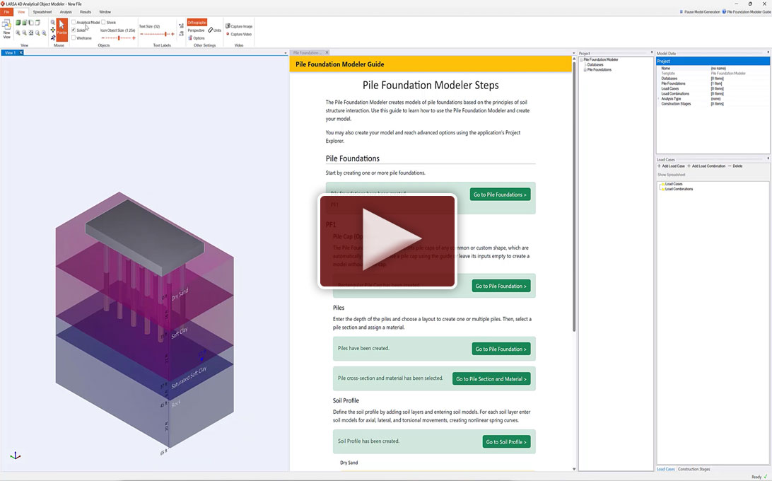 LARSA 4D AOM Pile Foundation Modeler Tutorial